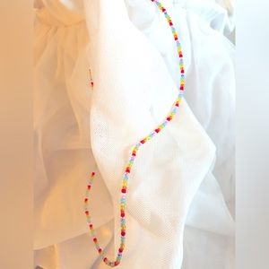 Hand made translucent bead rainbow necklace LGBTQ+